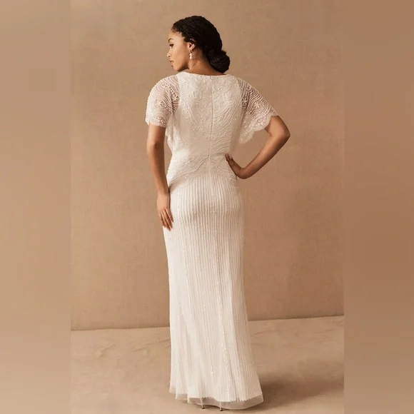 BHLDN White Beaded Sorrento Wedding Gown - Picture 3 of 12